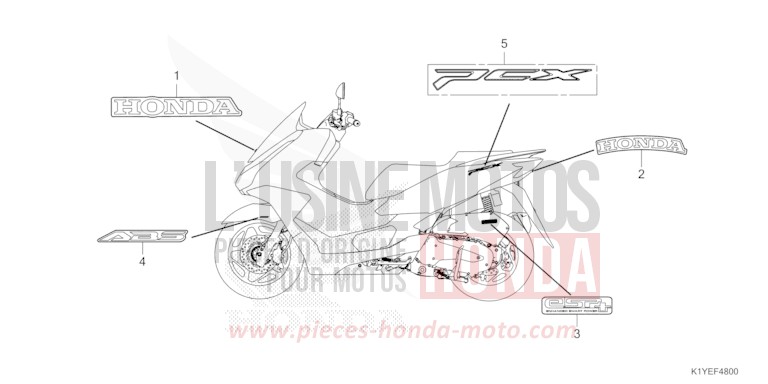 MARQUE/EMBLEME de PCX PEARL SNOWFLAKE WHITE (NHD01) 2025