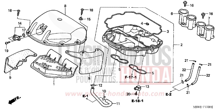 FILTRE A AIR de CBR600F NOIR (NH1) de 2004