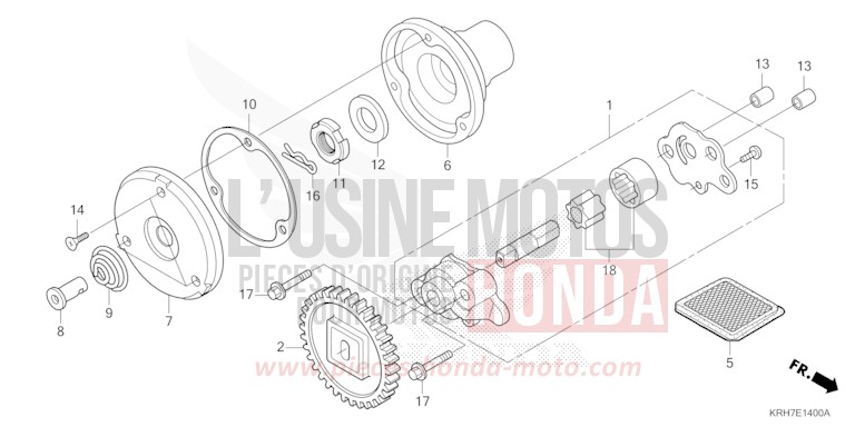 POMPE A HUILE de XR125LEK NOIR (NH1) 2018