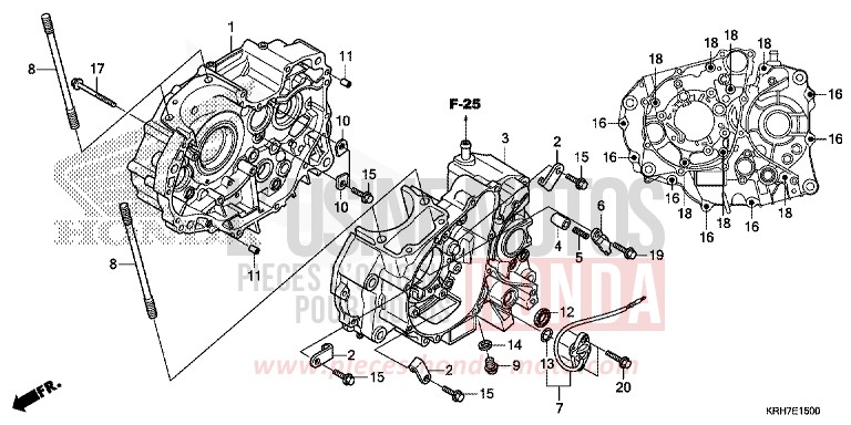 CARTER MOTEUR de XR125LEK NOIR (NH1) 2018