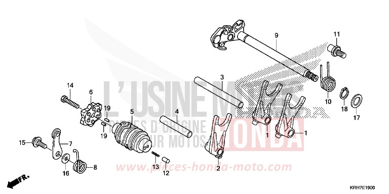 BARILLET DE SELECTION de XR125LEK NOIR (NH1) 2018