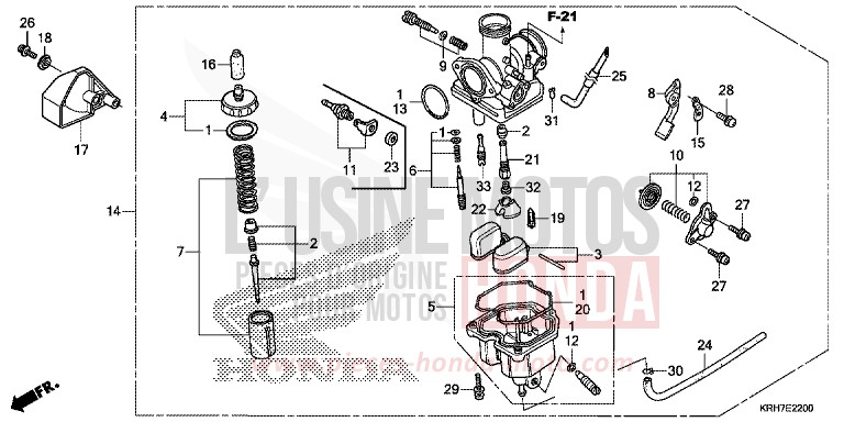 CARBURATEUR de XR125LEK NOIR (NH1) 2018