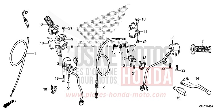 LEVIER DE GUIDON/COMMUTATEUR/CABLE (DISK BRAKE) de XR125LEK NOIR (NH1) 2018
