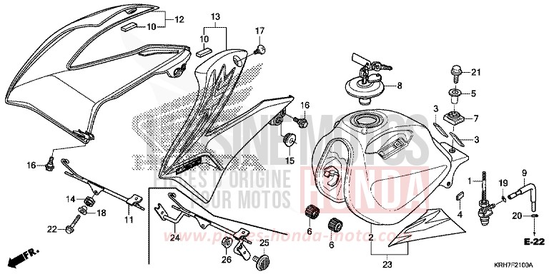 RESERVOIR A CARBURANT de XR125LEK NOIR (NH1) 2018