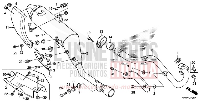 SILENCIEUX D'ECHAPPEMENT de XR125LEK NOIR (NH1) 2018