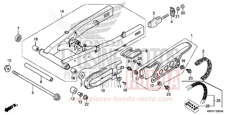BRAS OSCILLANT de XR125LEK NOIR (NH1) 2018