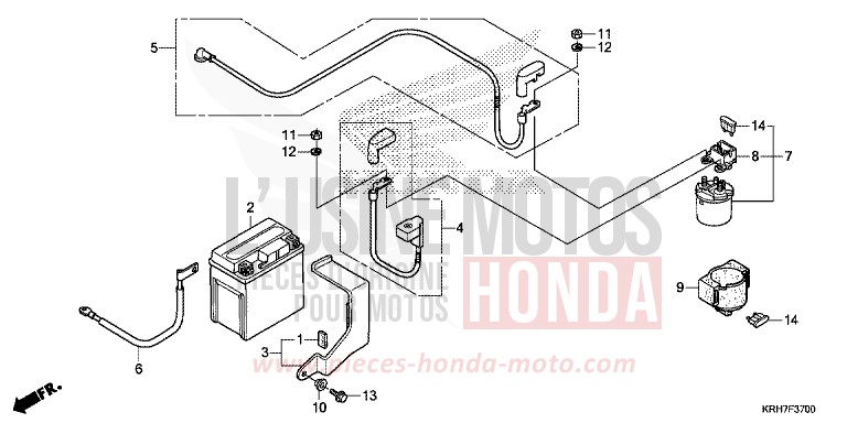 BATTERIE de XR125LEK NOIR (NH1) 2018