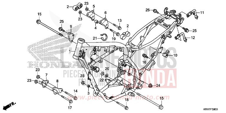 CARROSSERIE DE CHASSIS de XR125LEK NOIR (NH1) 2018