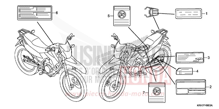 ETIQUETTE DE PRECAUTIONS (XR125LEK/XR150LEK) de XR125LEK NOIR (NH1) 2018