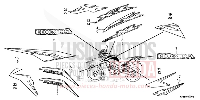 MARQUE/RAYURE de XR125LEK NOIR (NH1) 2018