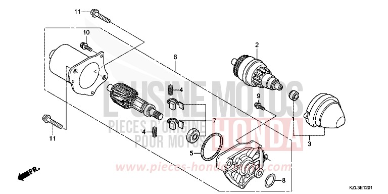 MOTEUR DE DEMARRAGE (2) de NSC110MPD BOSS GRAY METALLIC (NHA21) 2012
