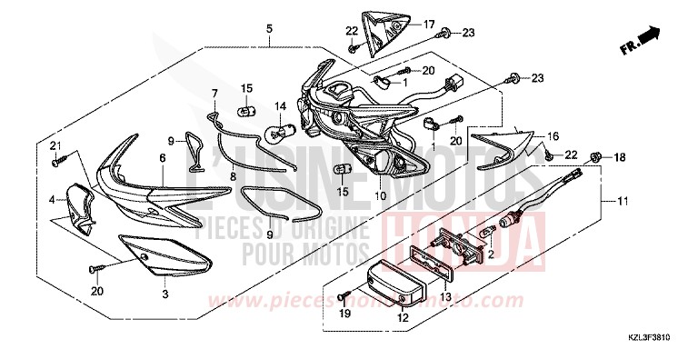 FEUX COMBINES ARRIERE de NSC110MPD BOSS GRAY METALLIC (NHA21) 2012