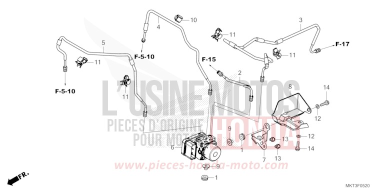 MODULATEUR ABS/TUYAU DE FREIN de X-ADV PEARL DEEP MUD GRAY (NHC47) de 2022