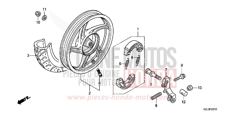 ROUE ARRIERE de NSC110MPD CANDY LUCID RED (R264) 2012