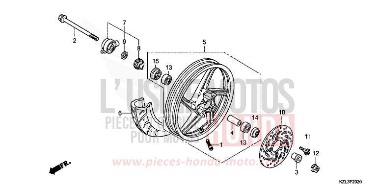 ROUE AVANT de NSC110MPD PEARL NIGHTSTAR BLACK (NHA84) 2014