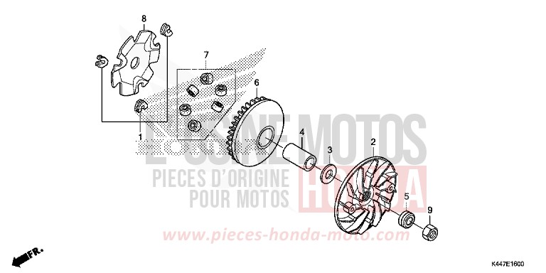 COTE SECONDAIRE de NSC110MPD M00NDUST SILVER METALLIC (NHB29) 2017
