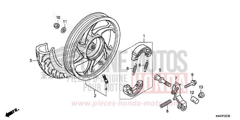 ROUE ARRIERE de NSC110MPD M00NDUST SILVER METALLIC (NHB29) 2017