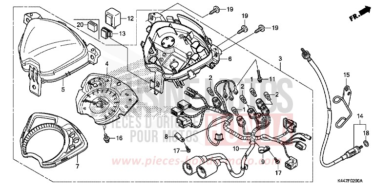 COMPTEUR DE VITESSE de NSC110MPD PEARL NIGHTSTAR BLACK (NHA84) 2017