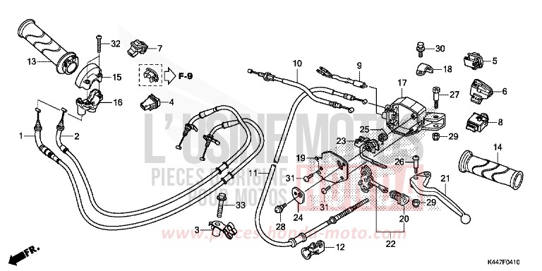 LEVIER DE GUIDON/COMMUTATEUR/CABLE de NSC110MPD PEARL SPLENDOR RED (R369) 2017