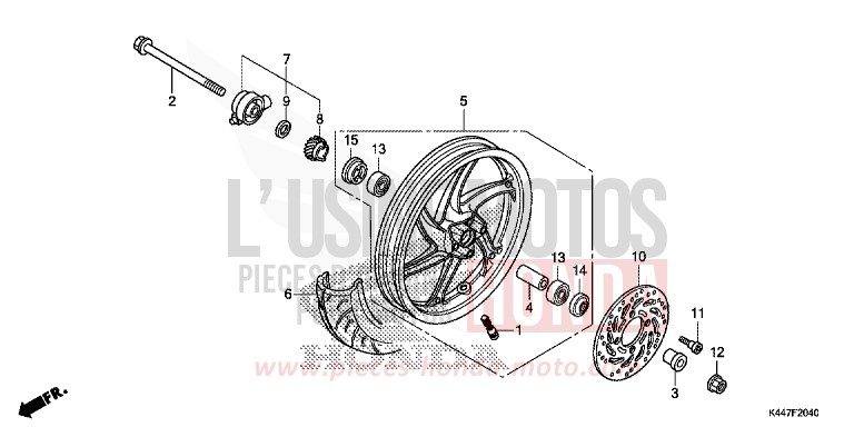 ROUE AVANT de NSC110MPD PEARL SPLENDOR RED (R369) 2017