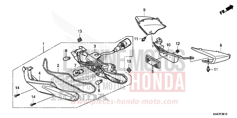 FEUX COMBINES ARRIERE de NSC110MPD PEARL SPLENDOR RED (R369) 2017