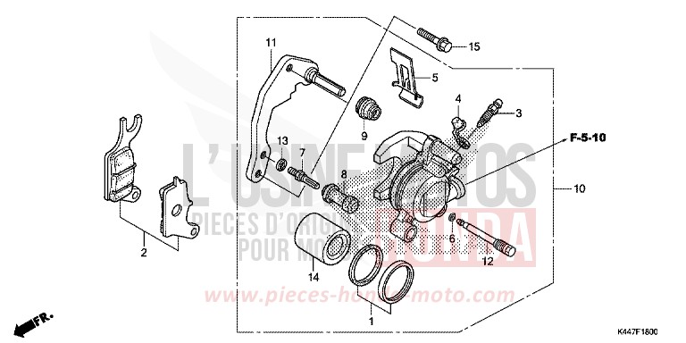 ETRIER DE FREIN AVANT de NSC110MPD M00NDUST SILVER METALLIC (NHB29) 2019