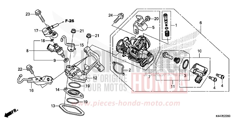 CORPS DE PAPILLON/INJECTEUR DE CARBURANT de NSC110MPD MAT CARBONIUM GRAY METALLIC (NHB52) 2019