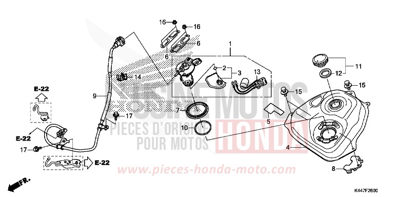 RESERVOIR A CARBURANT de NSC110MPD PEARL COOL WHITE (NHA16) 2019