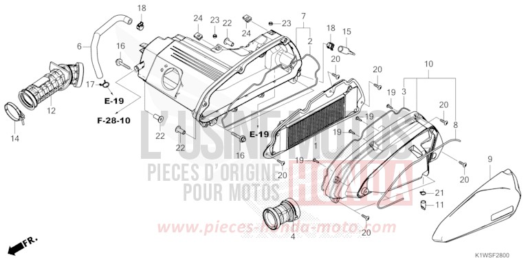 FILTRE A AIR de SH350i MAT PEARL DIASPRO RED (R414) 2025