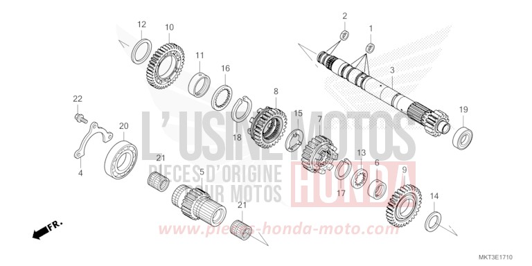 BOITE DE VITESSES (ARBRE SECONDAIRE) de X-ADV HARVEST BEIGE (YR176) de 2022
