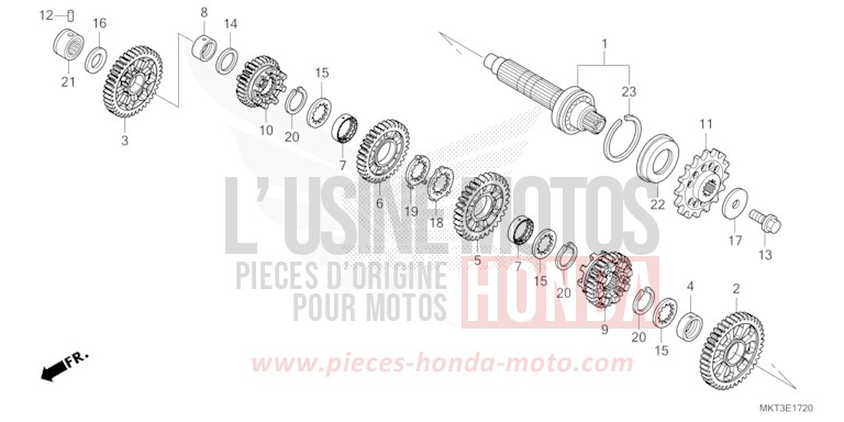 BOITE DE VITESSES (ARBRE INTERMEDIAIRE) de X-ADV HARVEST BEIGE (YR176) de 2022