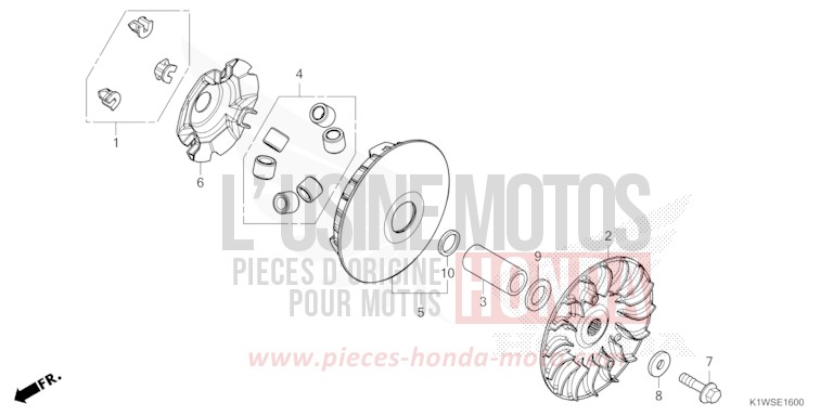 COTE SECONDAIRE de SH350i PEARL NEBBIA WHITE (NHC95) 2025