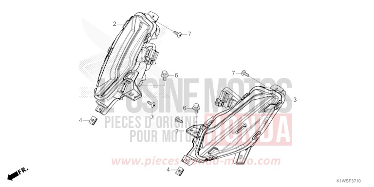 CLIGNOTANT AVANT de SH350i PEARL NEBBIA WHITE (NHC95) 2025