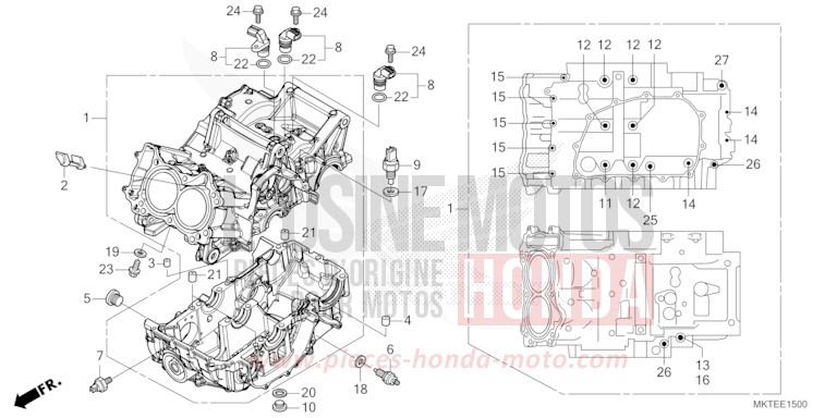 CARTER MOTEUR de X-ADV MAT PEARL GLARE WHITE (NHB54) de 2026