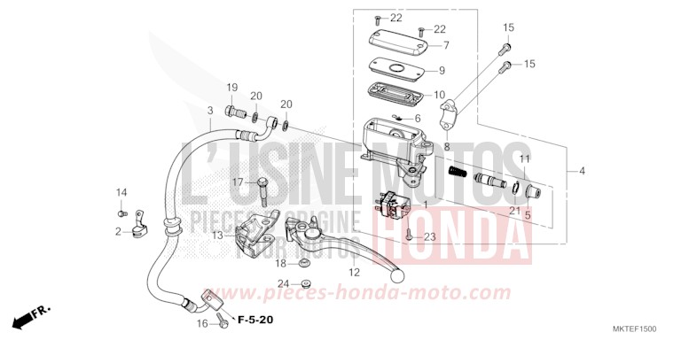 REAR BRAKE MASTER CYLINDER de X-ADV MAT PEARL GLARE WHITE (NHB54) de 2026