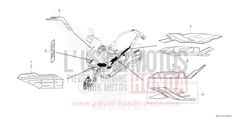 MARQUE/RAYURE de X-ADV MAT PEARL GLARE WHITE (NHB54) de 2026