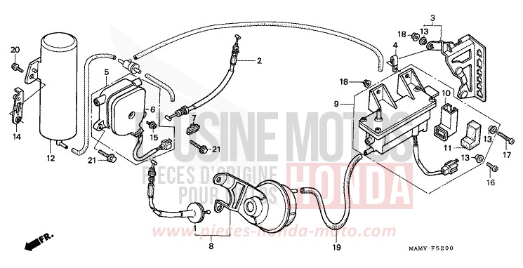SOUPAPE VITESSE CONSTANTE de Goldwing CANDY SPECTRA RED (R176K) de 2000