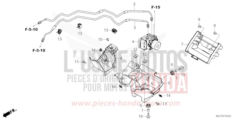 MODULATEUR ABS/TUYAU DE FREIN de NT1100 IRIDIUM GRAY METALLIC (NHC65) 2026