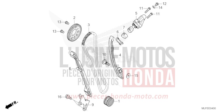 CHAINE A CAMES/TENDEUR de NT1100 GUNMETAL BLACK METALLIC (NHC52) de 2025