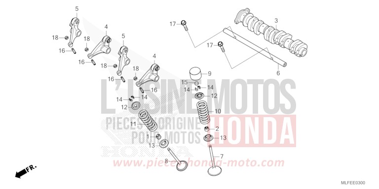 ARBRE A CAMES/SOUPAPE de NT1100 MAT WARM ASH METALLIC (YR386) de 2025