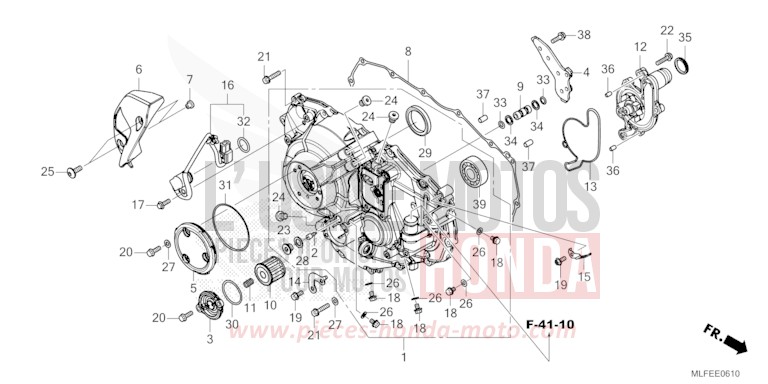 PANNEAU CARTER-MOTEUR D. (NT1100D/DE) de NT1100 PEARL HAWKSEYE BLUE (PB409) 2026