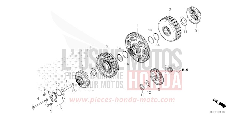 EMBRAYAGE (NT1100D/DE) de NT1100 PEARL HAWKSEYE BLUE (PB409) de 2026