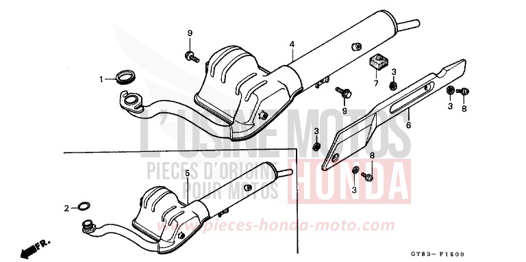 SILENCIEUX D'ECHAPPEMENT de Wallaroo FUCHSIA PURPLE (RP128) de 1990