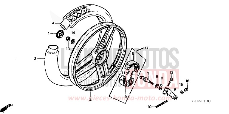 ROUE ARRIERE (1) de Wallaroo MARTINET BLUE METALLIC (PB223) de 1990