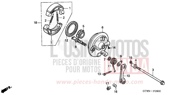 PANNEAU DE FREIN AVANT de Wallaroo BRUGGE MAROON (R189) de 1992