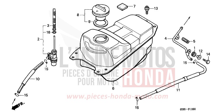 RESERVOIR A CARBURANT de Wallaroo CRICKET GREEN (G150) de 1992