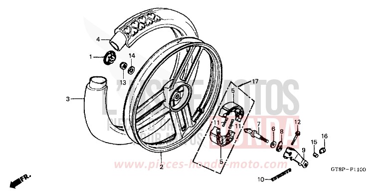 ROUE ARRIERE (1) de Wallaroo MARTINET BLUE METALLIC (PB223) de 1993