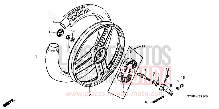 ROUE ARRIERE (1) de Wallaroo MARTINET BLUE METALLIC (PB223) de 1994