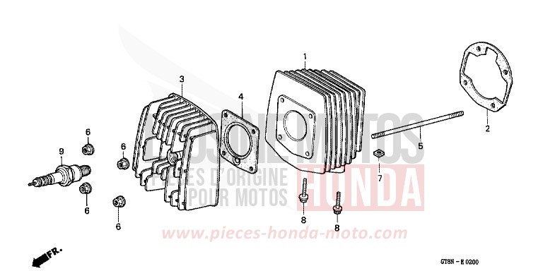 CYLINDRE/CULASSE de Wallaroo BRUGGE MAROON (R189) de 1992