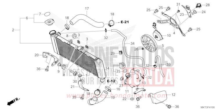 RADIATEUR de X-ADV PEARL DEEP MUD GRAY (NHC47) de 2022